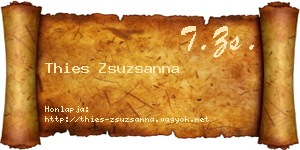 Thies Zsuzsanna névjegykártya